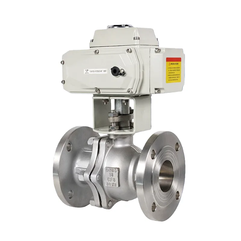 Electric Stainless Hlau Flanged Pob Valve