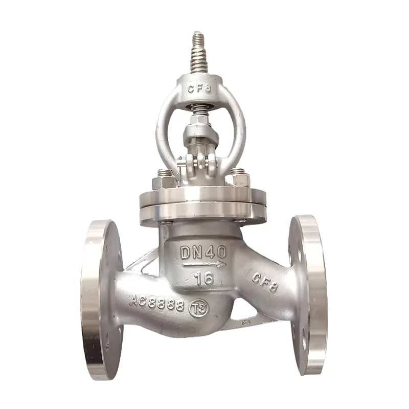 Stainless hlau 304 Flanged Globe Valve